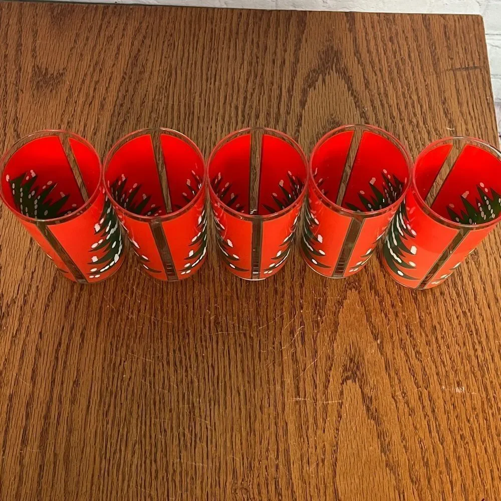 Waechtersbach Christmas Tree Tall Glasses, German set of 5